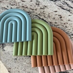 Set of Three Rainbow Silicone Trivets